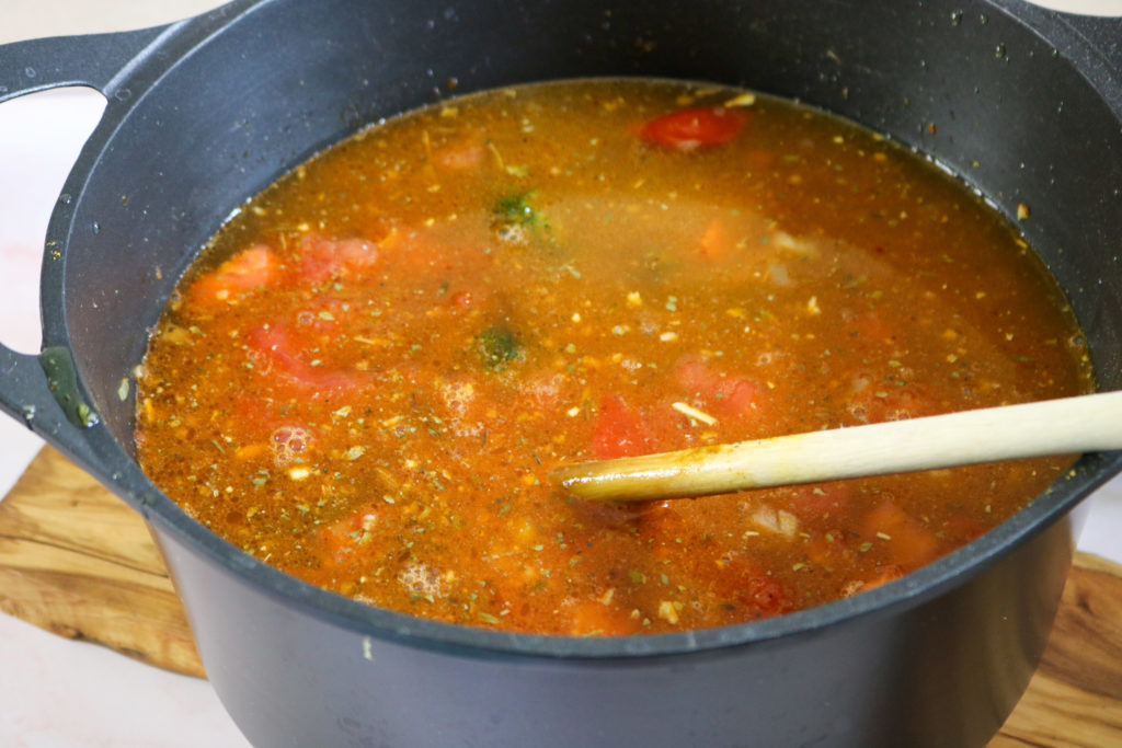 soup cooking in pot