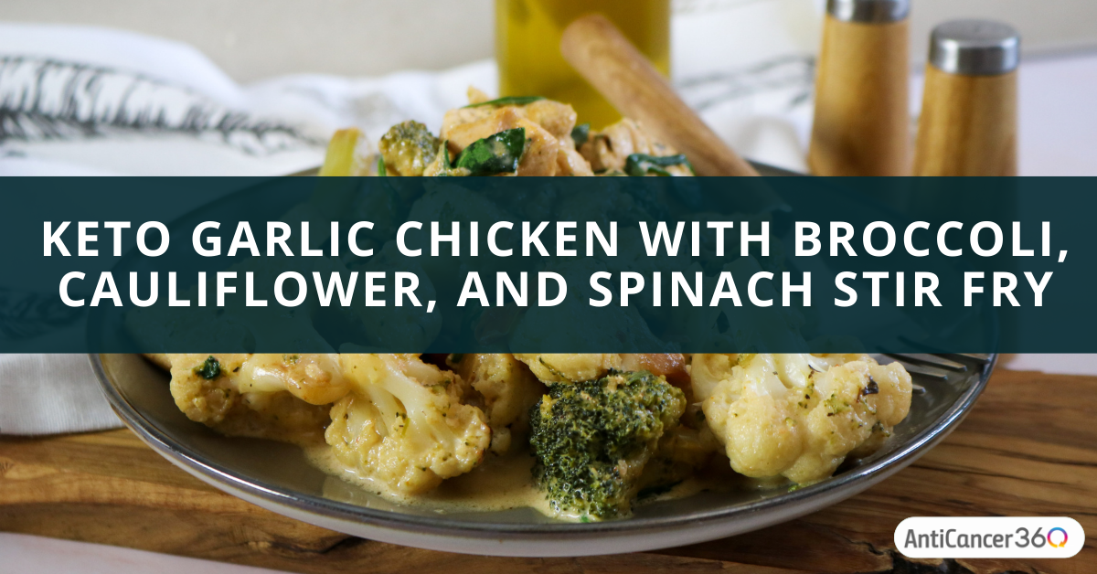 Keto Garlic Chicken With Broccoli, Cauliflower, and Spinach Stir Fry