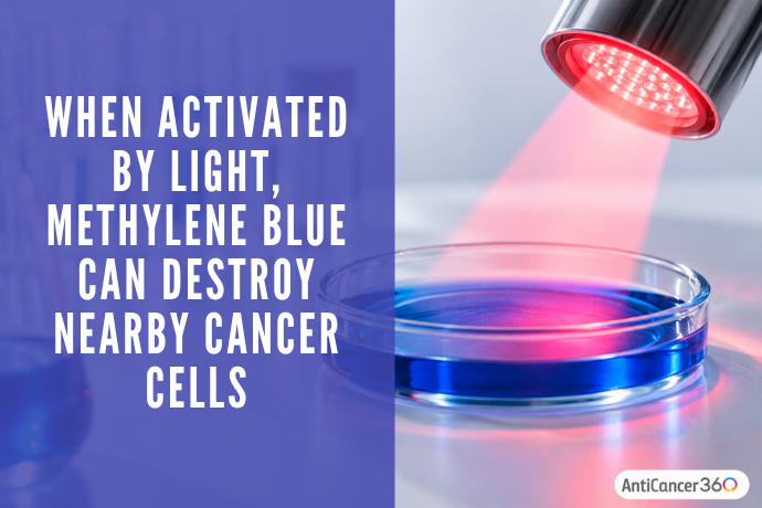 Methylene blue activated by light may destroy nearby cancer cells during photodynamic therapy