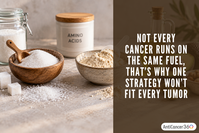A jar of baking soda beside a wooden bowl of white powder, illustrating that not every cancer-related supplement or intervention is appropriate for every person.